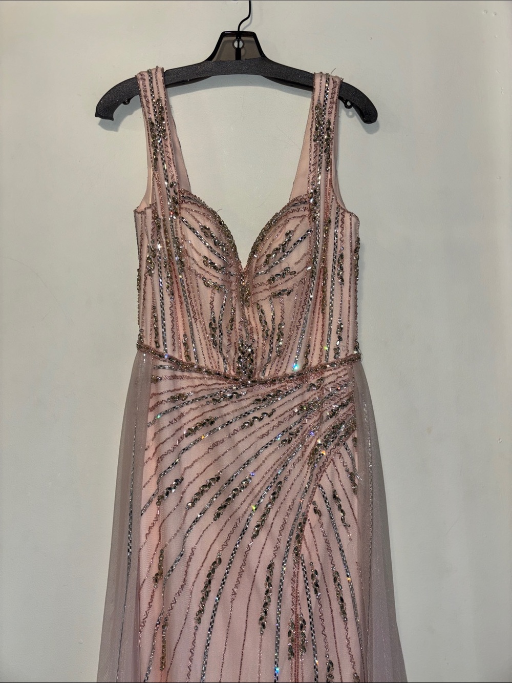 Catwalk Couture 40263 Blush Pink Beaded Evening Gown